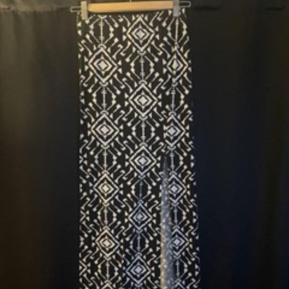 B&W Aztec Print Maxi Skirt
